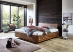 SAM® Schwebebett Holzbett Akazienholz 160 x 200 cm geschlossenes Kopfteil TENERIFFA