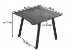 Esstisch Baumkante massiv Akazie nussbaumfarben 90 x 90 cm schwarz LAXMI