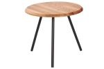 Couchtisch 2er Set Industrial-Design Wildeiche massiv 45 & 35 cm schwarz ASIM
