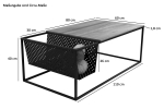 Couchtisch Industrial-Design Wildeiche massiv 110x60 cm schwarz DARI