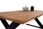 Couchtisch Baumkante Industrial-Design Wildeiche massiv 110x60 cm schwarz MOLITOR
