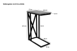 Beistelltisch Laptoptisch massiv natur 47,5x27x67,5 cm Akazie schwarz GRANADA
