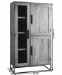 Highboard 90 x 160 x 40 cm Akazienholz massiv nougatfarben OKLAHOMA I