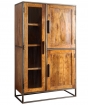 Highboard 90 x 160 x 40 cm Akazienholz massiv nougatfarben OKLAHOMA I