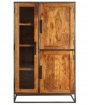 Highboard 90 x 160 x 40 cm Akazienholz massiv nougatfarben OKLAHOMA I