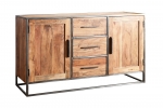 Sideboard Lowboard 150 x 90 x 40 cm Akazienholz stonefarben OKLAHOMA