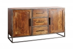 Sideboard Lowboard 150 x 90 x 40 cm Akazienholz nougatfarben OKLAHOMA