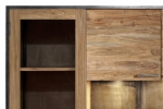 Highboard 139 x 160 x 40 cm Akazienholz massiv stonefarben SYDNEY