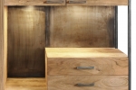 Highboard 139 x 160 x 40 cm Akazienholz massiv stonefarben SYDNEY