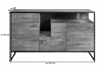 Sideboard Kommode 175 x 85 x 45 cm Akazienholz stonefarben SYDNEY