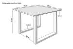 Esstisch Baumkante massiv Akazie naturfarben 80 x 80 cm silber U-Gestell BILLY