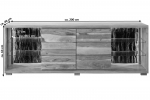 Lowboard TV-Board 200 x 63 x 40 cm Akazienholz stonefarben KATI