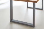  Esstisch Baumkante Massiv Wildeiche 90 x 90 silber grau SESSA