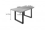 SAM® Esstisch Baumkante Massiv Wildbuche 120 x 80 mattschwarz U-Gestell GREGOR