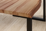 SAM® Esstisch Baumkante Massiv Wildbuche 120 x 80 mattschwarz U-Gestell GREGOR