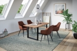 SAM® Esstisch Baumkante Massiv Wildbuche 120 x 80 mattschwarz U-Gestell GREGOR