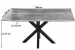  Esstisch Baumkante massiv Akazie natur 280 cm Spider-Gestell schwarz QUINCY