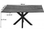  Esstisch Baumkante massiv Akazie nussbaum 260 cm Spider-Gestell schwarz QUINCY