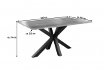 Esstisch Baumkante massiv Akazie natur 140 x 80 schwarz SPYRO