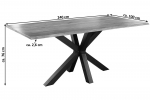 Esstisch Baumkante massiv Akazie natur 240 x 100 schwarz SPYRO