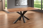 Esstisch Baumkante massiv Akazie natur 260 x 100 schwarz SPYRO