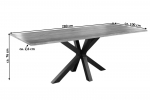 Esstisch Baumkante massiv Akazie natur 280 x 100 schwarz SPYRO