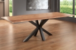 Esstisch Baumkante massiv Akazie natur 280 x 100 schwarz SPYRO