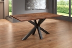 Esstisch Baumkante massiv Akazie nussbaum 140 x 80 schwarz SPYRO