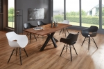 Esstisch Baumkante massiv Akazie nussbaum 140 x 80 schwarz SPYRO