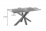Esstisch Baumkante massiv Akazie natur 120 x 80 silber SPYRO