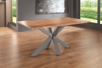 Esstisch Baumkante massiv Akazie natur 120 x 80 silber SPYRO