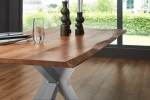 Esstisch Baumkante massiv Akazie natur 240 x 100 silber SPYRO