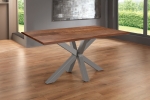 Esstisch Baumkante massiv Akazie nussbaum 120 x 80 silber SPYRO