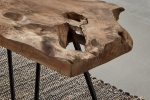 Couchtisch Beistelltisch Teakholz Hairpin-Gestell 100 x 40 x 40 cm schwarz ISANA
