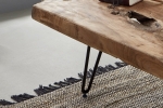 Couchtisch Beistelltisch Teakholz Hairpin-Gestell 100 x 40 x 40 cm schwarz ISANA