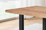 Baumkante Esstisch Indisches Rosenholz naturbelassen 160x85 U-Gestell schwarz Lotti