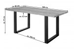 Baumkante Esstisch Indisches Rosenholz naturbelassen 160x85 U-Gestell schwarz Lotti
