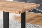 Baumkante Esstisch Indisches Rosenholz naturbelassen 180x90 U-Gestell schwarz Lotti
