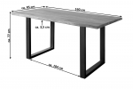 Baumkante Esstisch Indisches Rosenholz teakfarben  160x85 U-Gestell schwarz Lotti