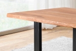 Baumkante Esstisch Indisches Rosenholz teakfarben  240x100 U-Gestell schwarz Lotti
