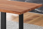 Baumkante Esstisch Indisches Rosenholz teakfarben  240x100 U-Gestell schwarz Lotti