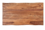 Baumkante Esstisch Indisches Rosenholz teakfarben  240x100 U-Gestell schwarz Lotti