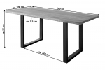 Baumkante Esstisch Indisches Rosenholz teakfarben  240x100 U-Gestell schwarz Lotti