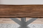  Esstisch Baumkante massiv Akazie nussbaum 240 x 100 silber FELINA