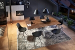  Esstisch Baumkante massiv Akazie nussbaum 240 x 100 silber FELINA
