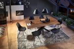 Esstisch Baumkante massiv Akazie nussbaum 140 x 80 schwarz FELINA