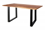 Baumkante Esstisch Indisches Rosenholz shinafarben 180x90 schwarz MAREK