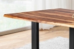 Baumkante Esstisch Indisches Rosenholz shinafarben 180x90 schwarz MAREK