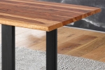 Baumkante Esstisch Indisches Rosenholz shinafarben 180x90 schwarz MAREK