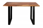 Baumkante Esstisch Indisches Rosenholz shinafarben 180x90 schwarz MAREK